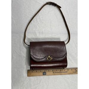 Vintage 60s 70s JOHN ROMAIN Leather Shoulder Bag‎ Handbag Hardbody